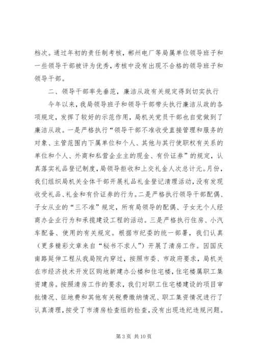 市水利局领导班子执行党风廉政建设责任制情况的报告_1.docx