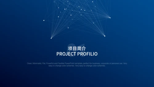 精致点线科技感商务通用PPT模板