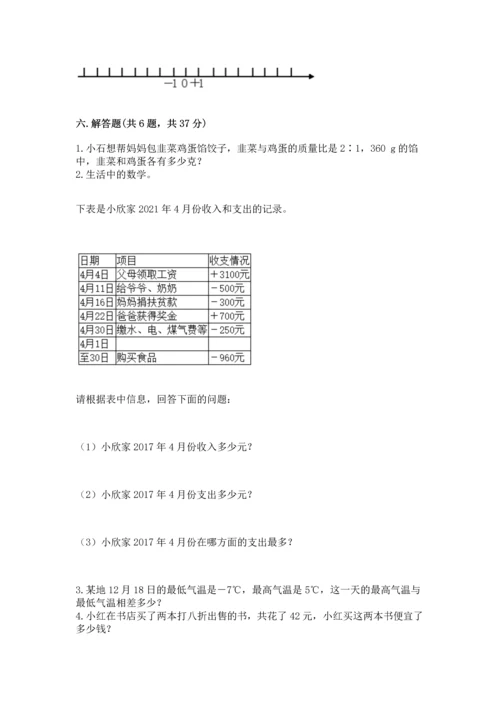 人教版六年级下册数学期末测试卷附答案（突破训练）.docx