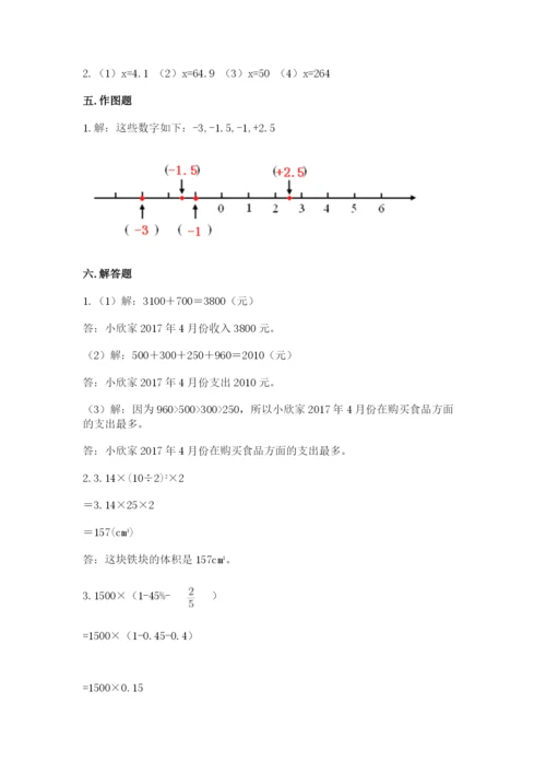 冀教版六年级下册数学 期末检测卷精品（考点梳理）.docx