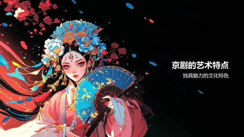红色国潮风传统文化京剧PPT模板