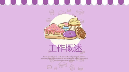 紫色简约蛋糕甜点烘焙动态PPT