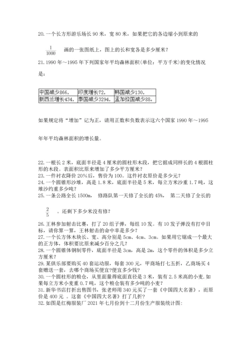 六年级小升初数学解决问题50道含答案（基础题）.docx