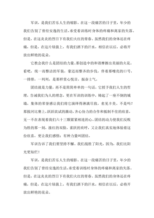 初中新生军训600字心得体会.docx