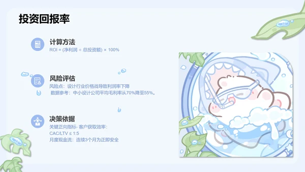 眠眠兔蓝绿卡通风创新创业计划书指南通用模版