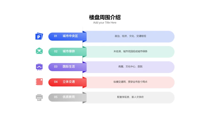 简约风并列关系5项PPT