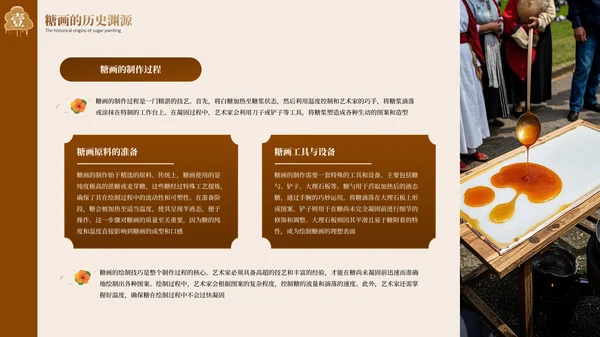褐色非遗糖画文化介绍PPT模板