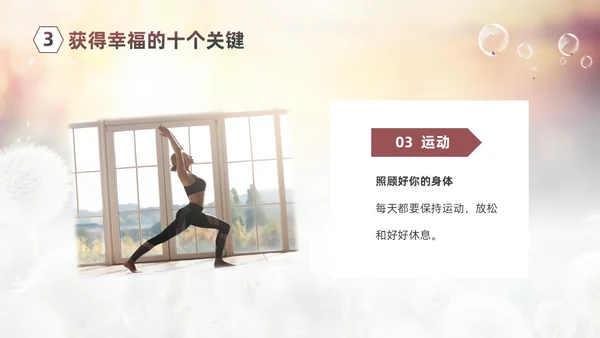 清新简约蒲公英3月20日国际幸福日追求幸福建设未来PPT