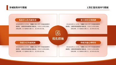 红色商务风4项矩阵PPT单页