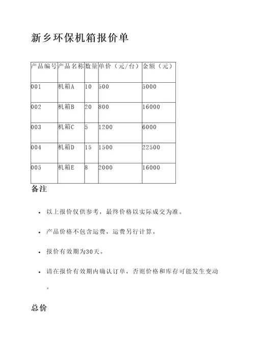 新乡环保机箱报价单