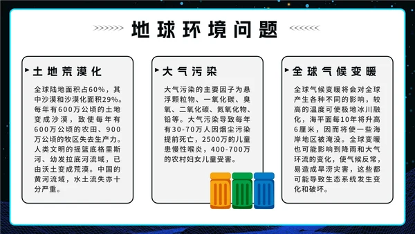 蓝色科技风渐变宇宙世界地球日班会课带内容PPT模板