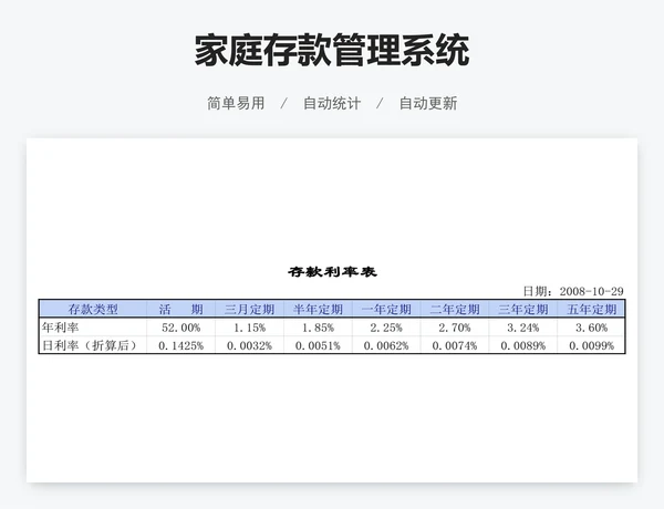 家庭存款管理系统