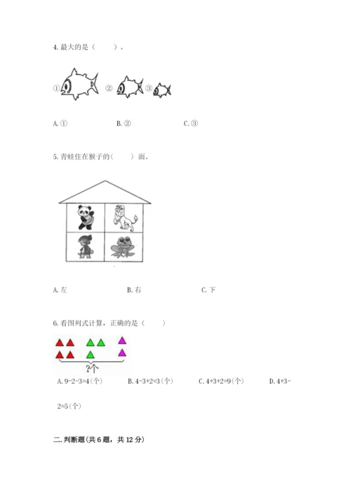 小学数学一年级上册期末测试卷（易错题）word版.docx