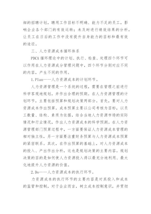 PDCA循环下的人力资源成本管理问题论文.docx