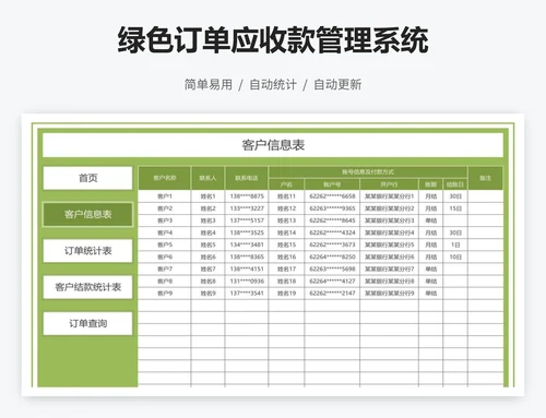 绿色订单应收款管理系统