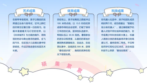 眠眠兔蓝色卡通风升学宴