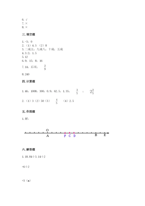 六年级下册数学期末测试卷附参考答案（黄金题型）.docx