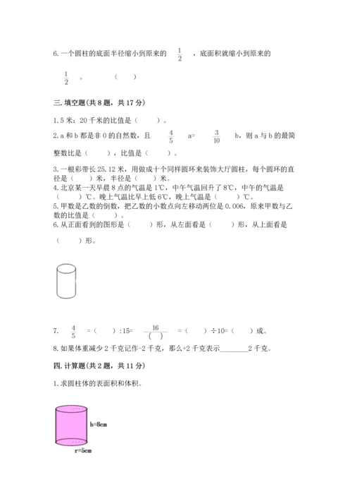 最新人教版六年级下册数学期末测试卷精品【能力提升】.docx