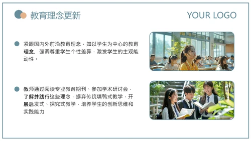 蓝绿色简约风教育研究课题总结PPT