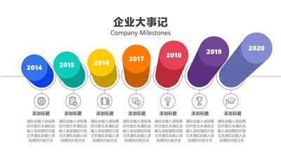 简约风企业流程时间轴7项PPT内容页