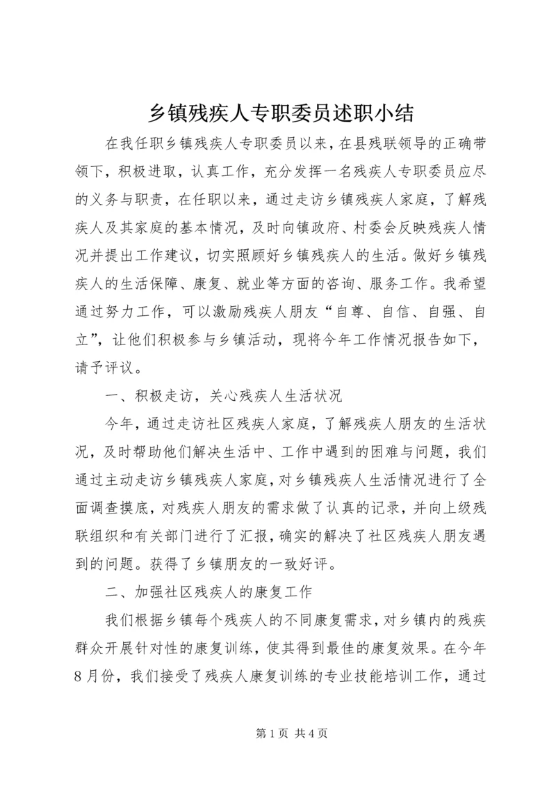 乡镇残疾人专职委员述职小结.docx