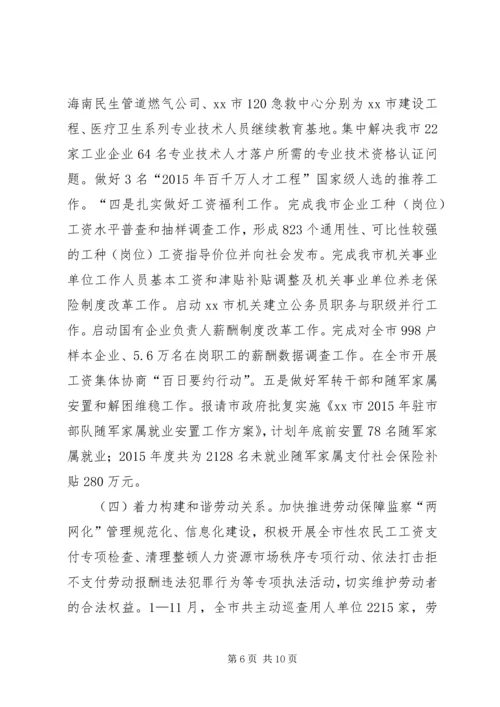 人力资源社会保障局年度工作总结.docx