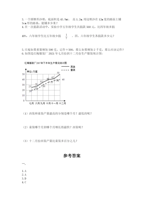 西师大版数学小升初模拟试卷附参考答案【黄金题型】.docx