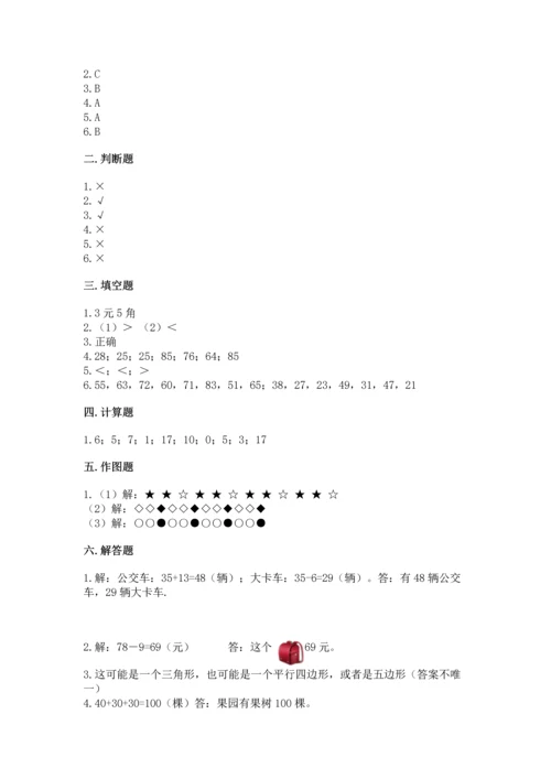 人教版一年级下册数学期末测试卷（夺冠系列）word版.docx