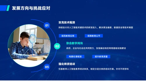 蓝绿色质感风人工智能与教育公平PPT模板