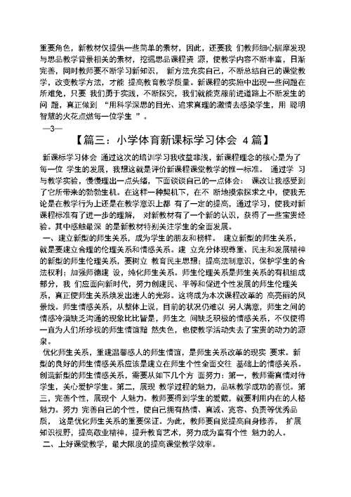 体育新课标学习总结