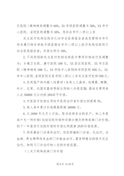 XX县区新型农村合作医疗方案调整工作汇报.docx