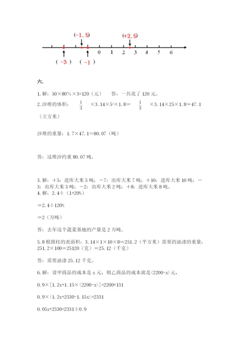 小学毕业班数学检测题及答案【有一套】.docx