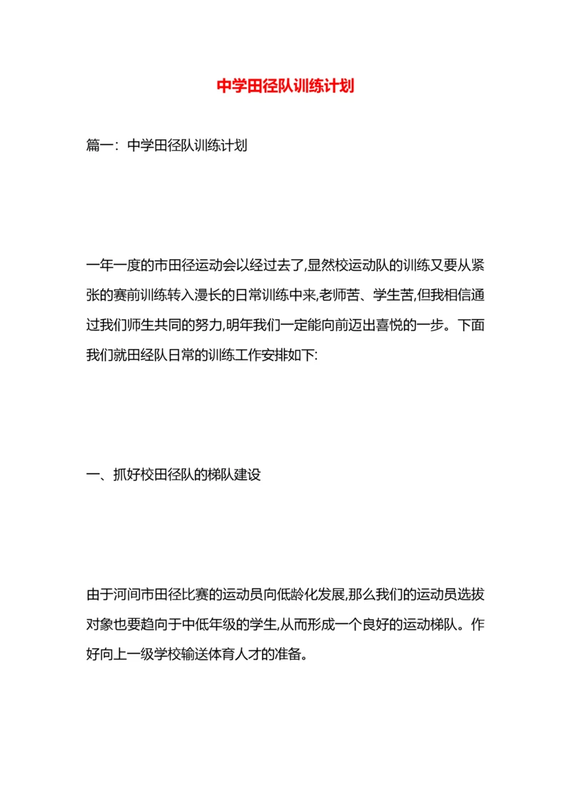 中学田径队训练计划.docx