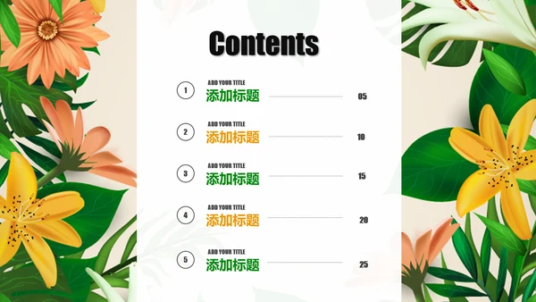 清新植物绿色教学设计述职报告PPT模板