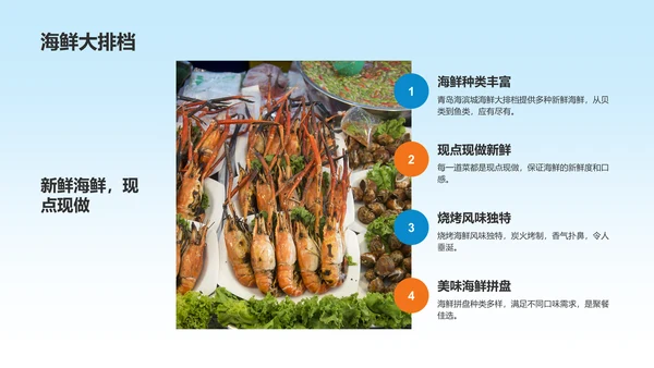 蓝色商务风青岛海滨城旅游攻略PPT模板