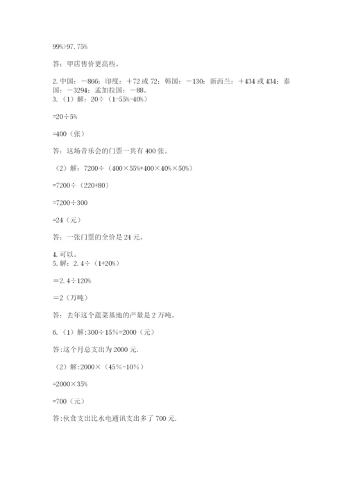 人教版六年级数学下学期期末测试题加答案.docx