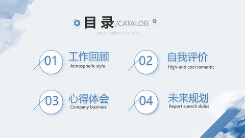 蓝色莫兰迪风格个人述职报告商务动态PPT模板