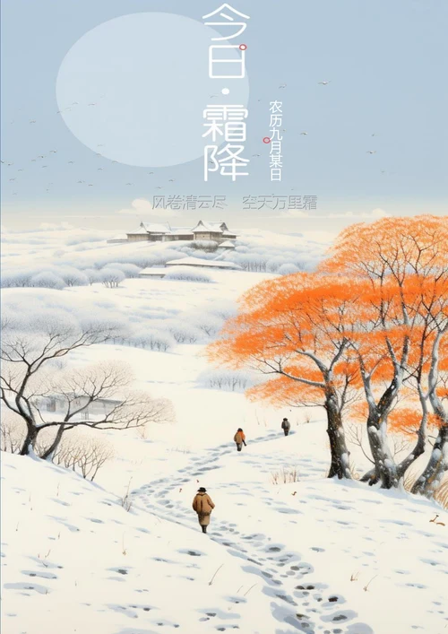 风卷清云尽空天万里霜霜降海报