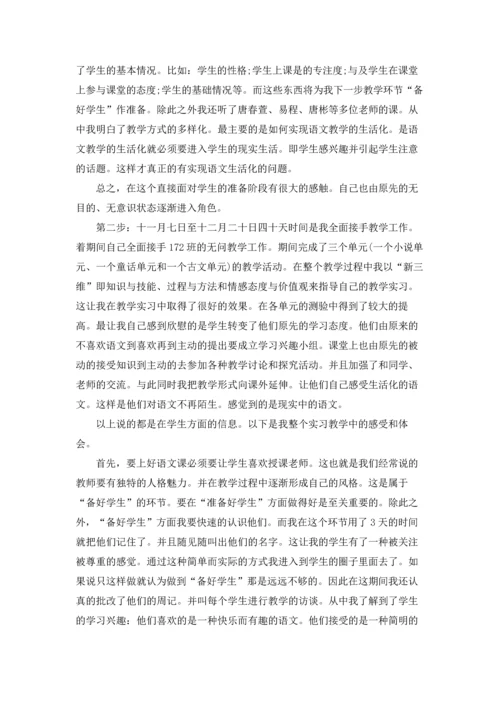 汉语言专业实习报告合集五篇.docx