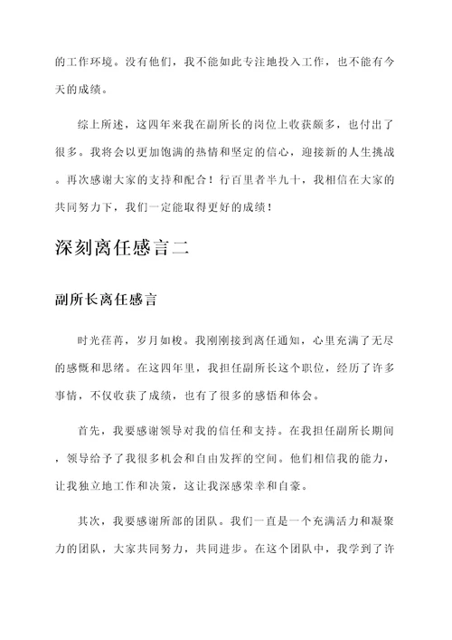 副所长离任感言