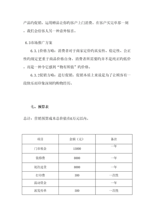 新版市场营销专题策划书