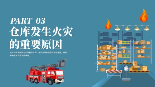 插画风简约仓储消防安全管理培训PPT课件全国消防日