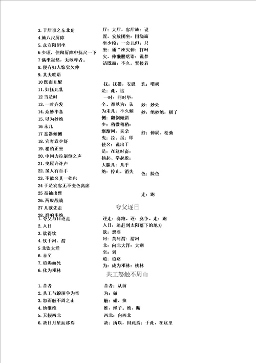 七年级下文言文重要实词和虚词