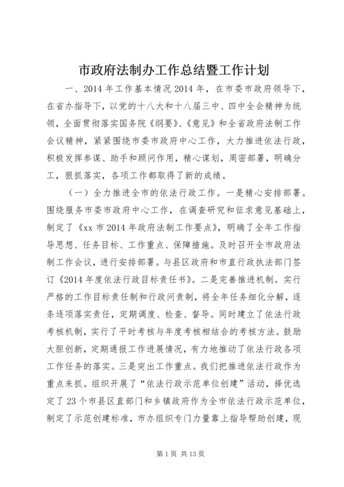 市政府法制办工作总结暨工作计划.docx