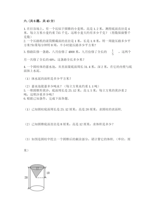 河南省平顶山市六年级下册数学期末测试卷精品（易错题）.docx