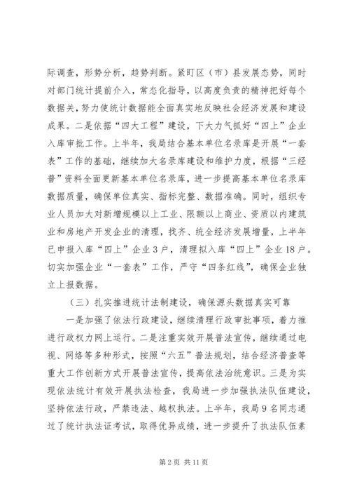 市统计局上半年工作报告 (2).docx