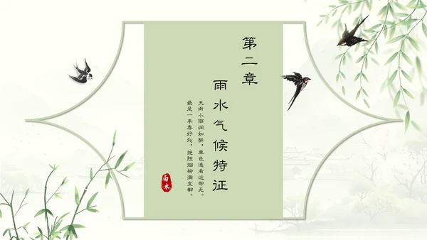 雨水节气谷雨通用PPT模板
