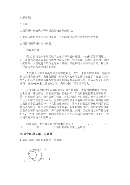 教科版三年级下册科学期末测试卷带答案.docx