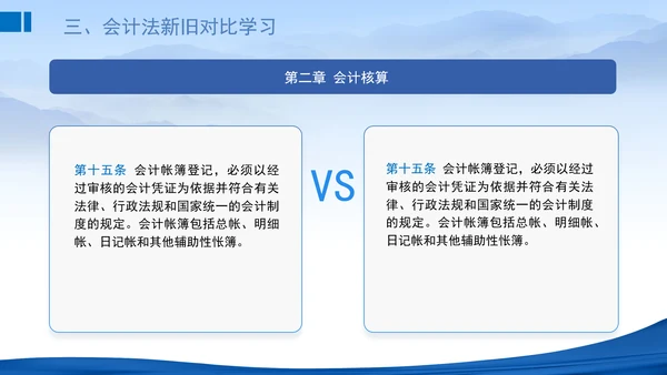 2024新修订中华人民共和国会计法新旧对比学习解读PPT