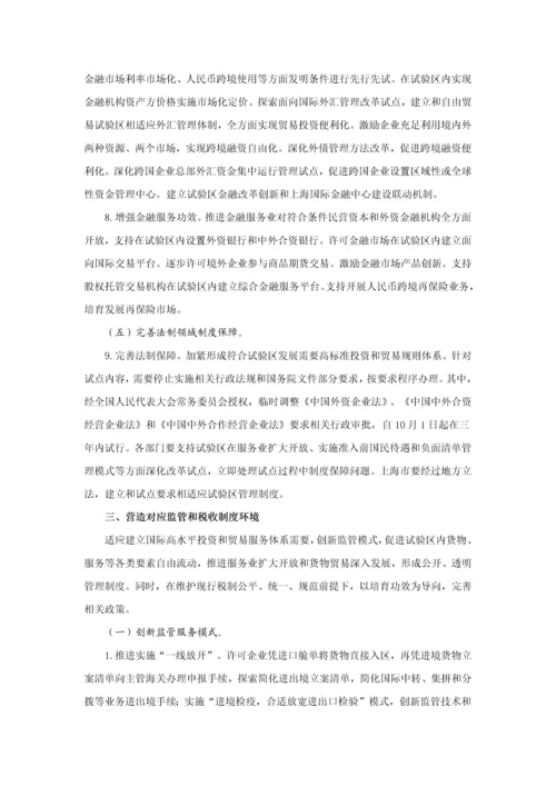 上海自贸易区总体专业方案.docx